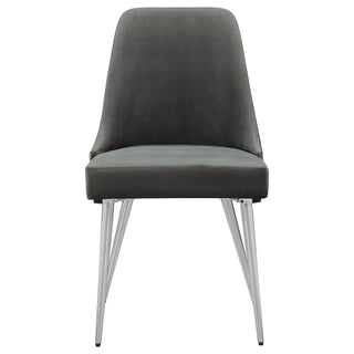 Padded Side Chair Of 2) With Upholstered Seat And Polished - Gray