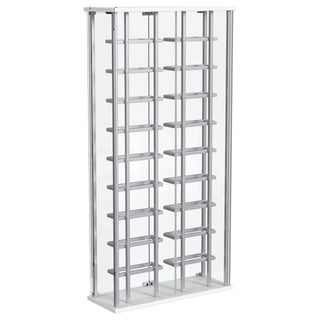 Wine Storage LED Curio Cabinet - Chrome