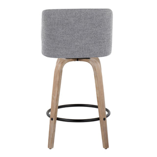 Toriano - Contemporary Fixed-Height Counter Stool & Swivel With Round Footrest (Set of 2)