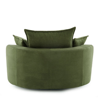 360° Swivel Accent Barrel Chair With Dual Layer Cushion And 3 Removable Pillows