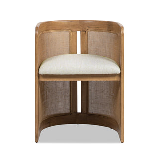 Lilith - Curved Upholstered Dining Chair, Stain Resistant High - White Pepper