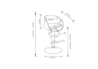 Amery - Mid Century Modern Adjustable Swivel Bar Stool