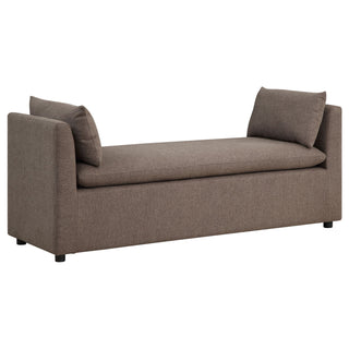 Isiah - Raised Arm Accent Bench - Brown