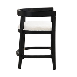 Modern Rubberwood Counter Stool Set With Upholstered Seats