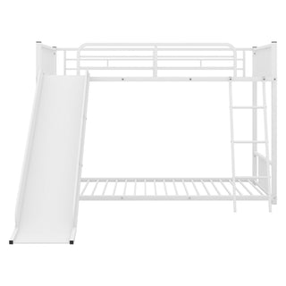Metal Bunk Bed With Slide, Durable Steel Frame