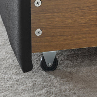 Upholstered Tufted Daybed With 2 Drawers, Waved Arms