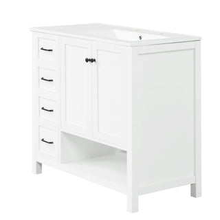 Modern Bathroom Vanity With Sink Top, 2 Doors And 2 Drawers