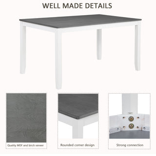 Kitchen Dining Set, Rectangular Dining Table & Upholstered Chairs