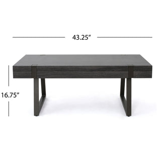 Abitha - Coffee Table With Industrial Powder Coated Metal Legs