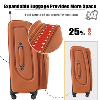 Softside Luggage Expandable Set With Duffel Bag Upright Spinner