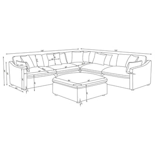 Greeley - 6 Piece Upholstered Modular Sectional Sofa - Ivory