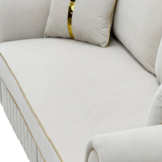 Sofa With Rolled Arms, 3 Seater Couch, Living Room Accent