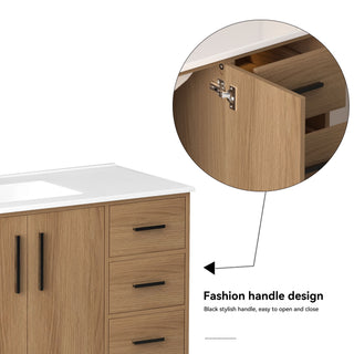 Bathroom Vanity With Abundant Storage 2 Soft Close Doors And 9 Drawers