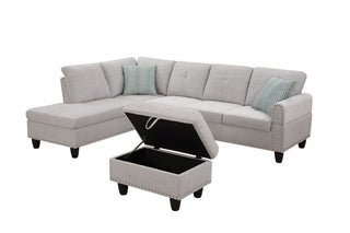 Alger - Left Hand Facing Sofa & Chaise With Ottoman