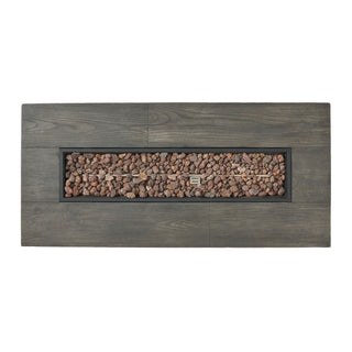 Transitional Rectangular Outdoor Propane Fire Pit With 50, 000 Btu