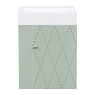 Modern Bathroom Vanity With Sink, Diamond Pattern Doors