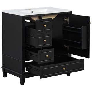Freestanding Bathroom Vanity With Sink, Soft Close Door, 3 Drawers
