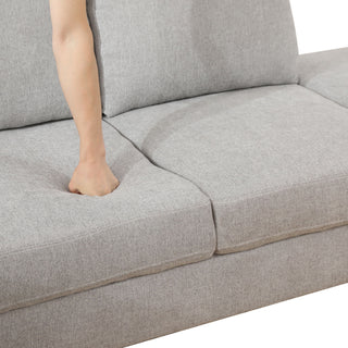 2 Piece L - Shaped Left Chaise Sectional Sofa With Ottoman, Living Room Furniture - White / Gray