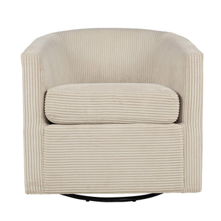 Swivel Accent Chair With U Backrest, Plush Cushion Living Room Furniture