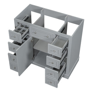 Modern Bathroom Vanity Base Only With 1 Cabinet And 6 Drawers