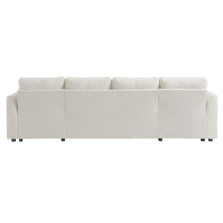 U-Shaped Sectional Sofa Bed With Storage And USB Ports