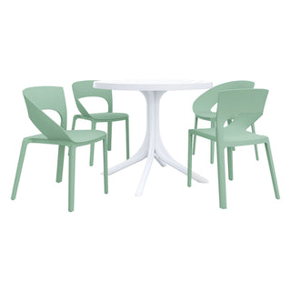 4 Piece Set Of Modern Designed Single Chairs With Round Table