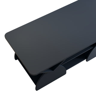 Geometric Engineered Coffee Table With Rounded Corners With Open Shelves