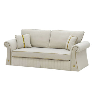 Sofa With Rolled Arms, 3 Seater Couch, Living Room Accent