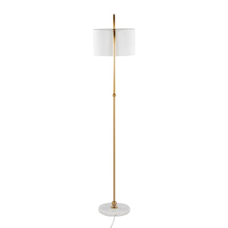 Leslie - Glam / Art Deco Floor Lamp - Gold / White