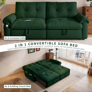 Cloud Like Convertible Sofa Bed For Living Rooms - Green