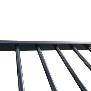 Triple Bunk Bed, Full Size With Sturdy Metal Frame And Safe Stairs - Black