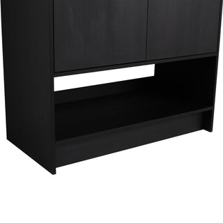 Modern Bathroom Vanity With Ceramic Sink, Freestanding Cabinet, Soft Closing Doors