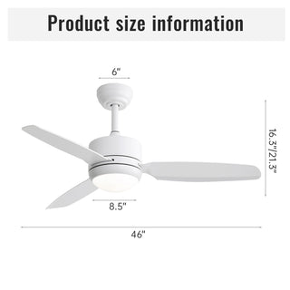 46" New Design Ceiling Fan With Lights 3 ABS Blades 6-Speed Dc Motor