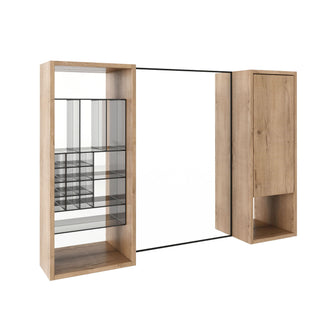 41.3" Wall Mounted Cabinet With Storage, Medicine Cabinet With Door And Adjustable Shelves - Imitative Oak