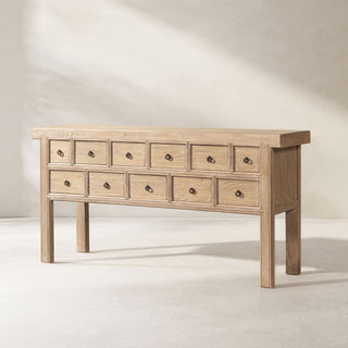 Bellamy Heritage - 11 Drawer Table With Open Base - Brown