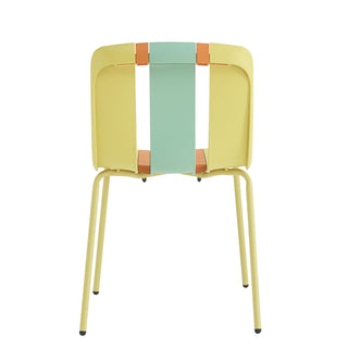 Modern Striped Blocking Single Chairs (Set of 4)