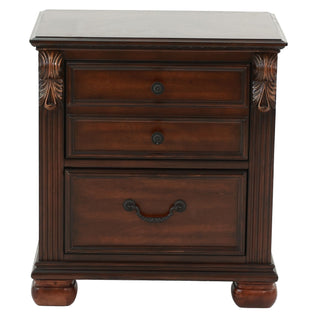 3 Piece Bedroom Set, Elegant Panel Bed With 2 Nightstands