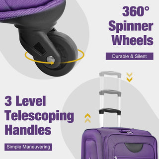 Softside Luggage Expandable Set With Duffel Bag Upright Spinner