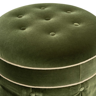 Maribel - Round Accent Ottoman - Olive Green