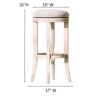 Backless Swivel Stool With Upholstered Seat