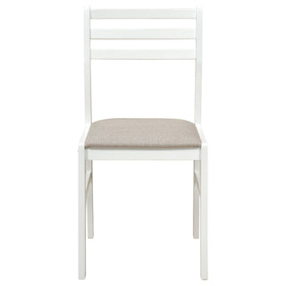 Cliff - 3 Piece Round Drop Leaf Dining Table Set With Ladderback Chairs - White