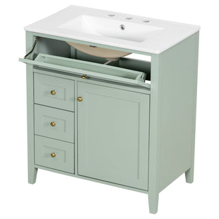 Modern Bathroom Vanity With Sink, 3 Drawers And Adjustable Shelf