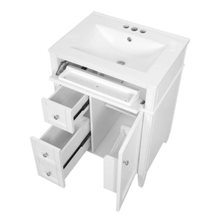 Bathroom Vanity With Top Sink, Storage Cabinet With 2 Drawers And Tip-Out Drawer