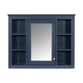 Bathroom Vanity With Mirror Cabinet, Single Sink With 2 Soft Closing Doors And 4 Drawers