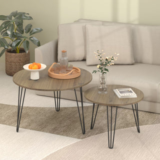 Round Nesting Coffee Table For Living Room (Set of 2)