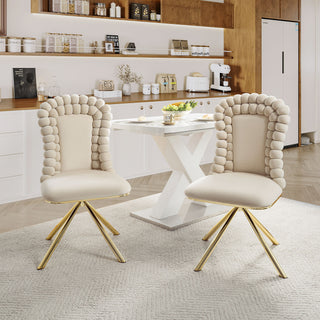 Upholstered Swivel Dining Chairs (Set of 2)