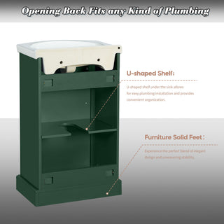 20" Bathroom Vanity With Bulged Sink, Freestanding Single Vanity Set, Soft Close Door
