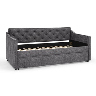 Daybed With Pop Up Trundle And USB Charging Armrest