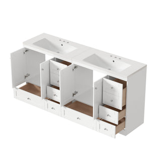 Shaker Free Standing Bathroom Vanity Cabinet & Sink, Soft Close Drawers, Soft Close Doors