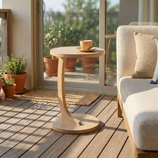 C - Shaped End Table With Sturdy Base